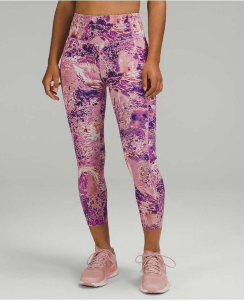 Lululemon Rare SeaWheeze Fast and Free Nulux High-Rise 25" Anticipation Pink 6